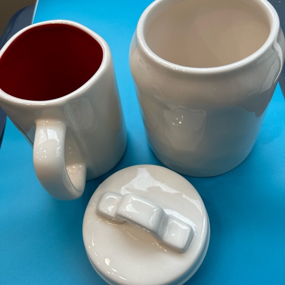Great anytime gift Rae Dunn 3 pc XOXO white canister w/lid & coffee mug. - Picture 2 of 5